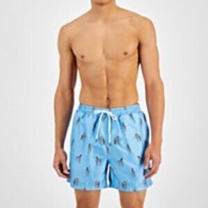 $49.50 INC International Concepts Men's Blue Zebra 5" Board Shorts Trunks Size S